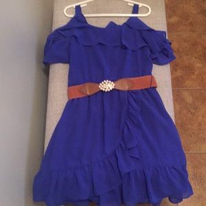 Adorable cold shoulder special occasion dress.